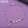 925 Sterling Silver Romantic Heart Bracelet Fashion Wedding Gift Party Jewelry