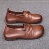 Women's Shoes Soft Bottom Leather Shoes Vintage Cowhide Flat Single Shoes