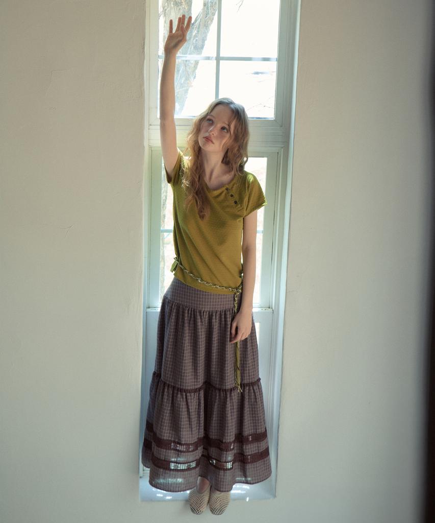 Aueonoseuteljia Jacquard Button Half T-Shirt_Vintage Olive(Ob6Tp15)