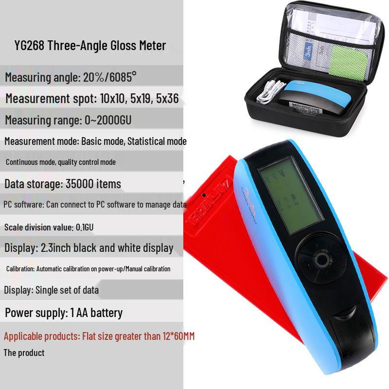 3nh YG60 Gloss Meter for Measuring Gloss on Furniture, Home Decor, Marble, and Tile Surfaces.