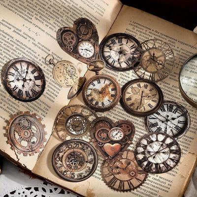 30 szt./opak. Naklejki na zegar mechaniczny w stylu vintage Dekoracyjne materiały do DIY Scrapbookingu Kolaż artystyczny Artykuły papiernicze Naklejki estetyczne