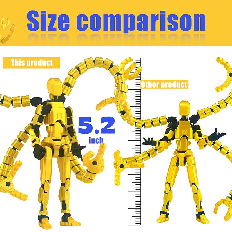 Assembly Completed 5.2In T13 Action Figure 3D Printed Multi-Jointed Movable Titan 13 Lucky Dummy Nova Robot Action Figure Gifts
