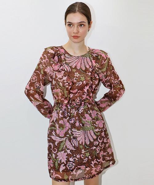 DAMAGE MNEMONIC Paisley Brown Dress_ Paisley Brown Op