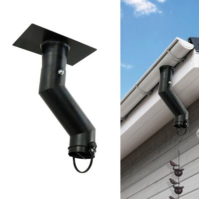Regenketten-Dachrinnenadapter, passend für gebogene Ausgießer, Regenketten-Installationssatz, pulverbeschichteter Dachrinnenadapter, Dachrinnen-Fallrohrauslass