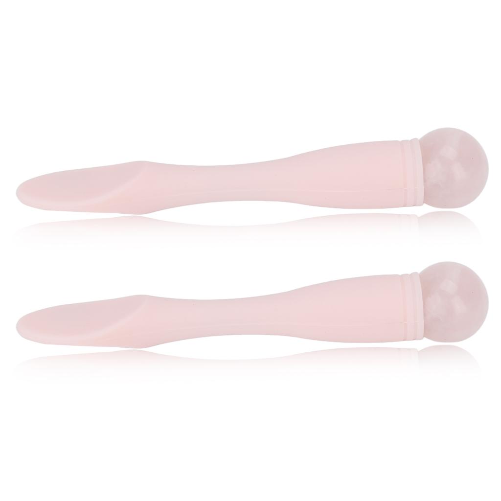 2pcs Eye Cream Applicator Stick Double Headed Silicone Jadestone Wrinkles Remove Eye Massage Tool Pink