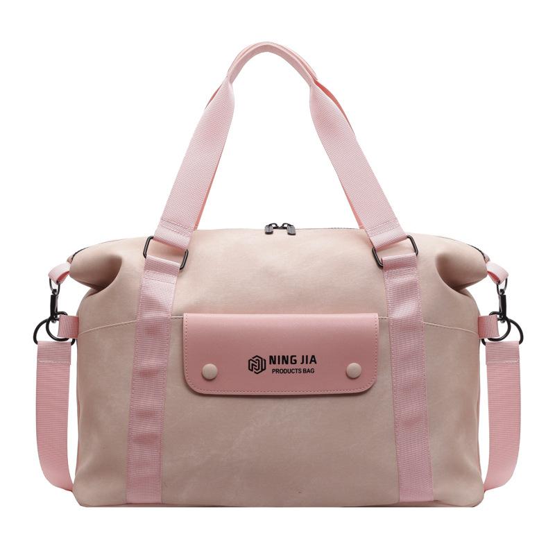 Fashion, fresh, foreign style, European and American style, multi-pocket travel bag, wet and dry separation sports fitness bag can be set with tie rod