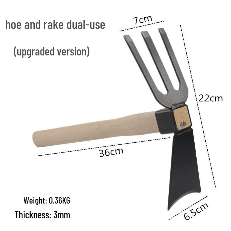Compact Manganese Steel Hoe Set for Planting, Weeding, and Soil Loosening