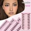 10 Paren Fox-Eye Halve Strip Wimpers: 3D Krullende Stijl voor Europese & Amerikaanse Looks