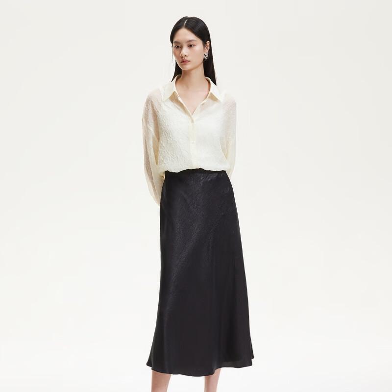 VEROMODA 2025 Spring Pleated A-line Midi Skirt