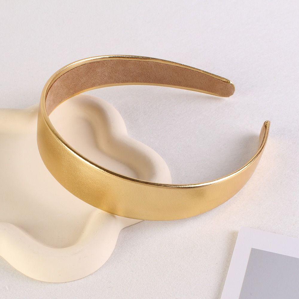 3CM Width Leather Headband Glossy Women Hair Accessory Minimalist Simple Headwear  Face Washing