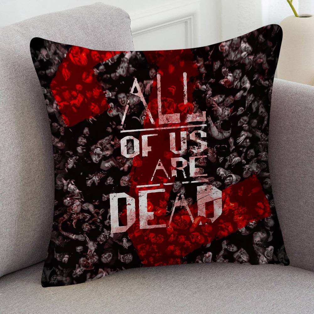 TV Drama All Of Us Are Dead Cartoon Series Square Pillowcase Soft Waist Sofa Cushion Cover Bedroom Room Pillowcase