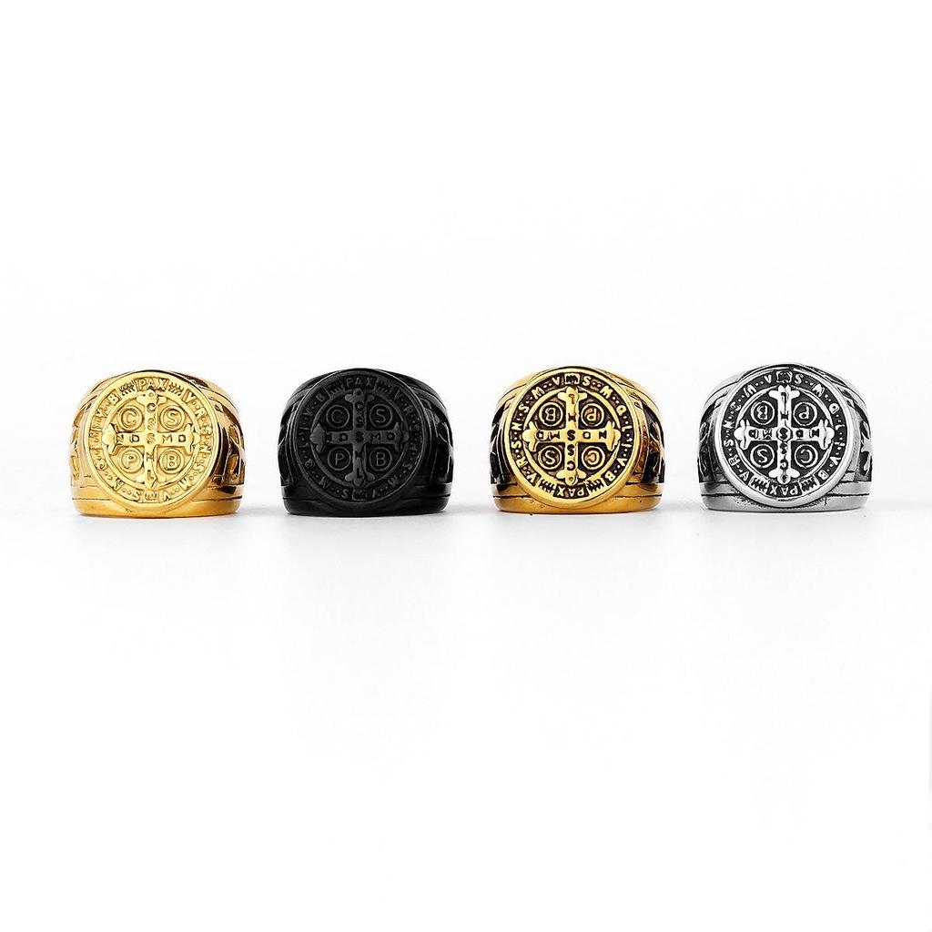Personalized Retro Faith Cross Titanium Steel Ring