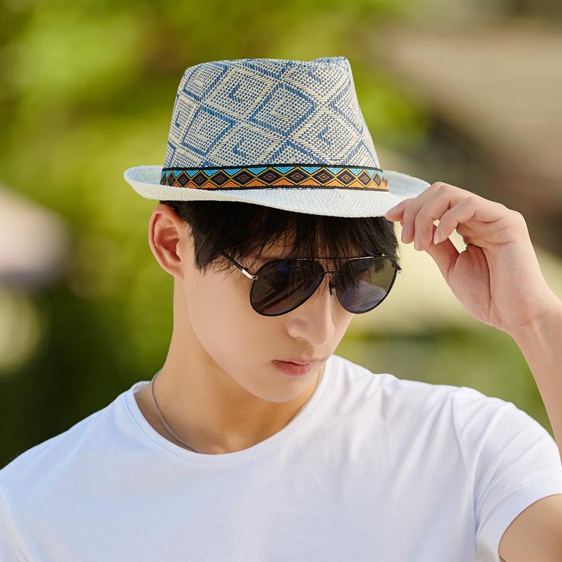 Shade straw hat summer outdoor beach sun hat sunscreen hat men's top hat fashion versatile