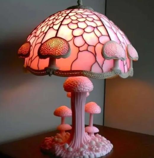 Creative Stained Glass Plant Series Table Lamp Flower Mushroom Snail Octopus Shaped Resin Retro Decor Table Lamp Night Light