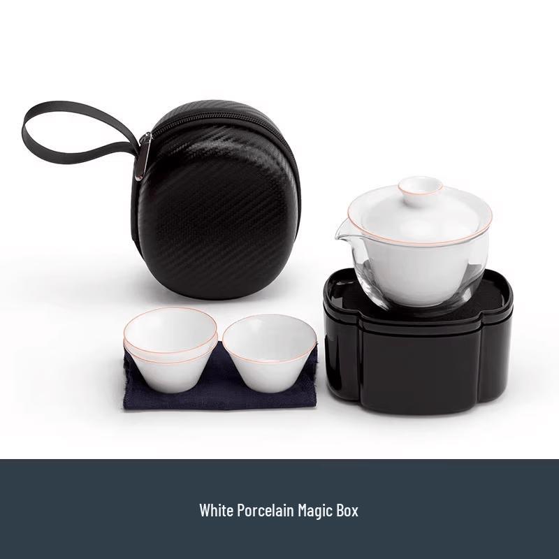 Mr. Nanshan Japanese Portable Travel Tea Set Magic Box White