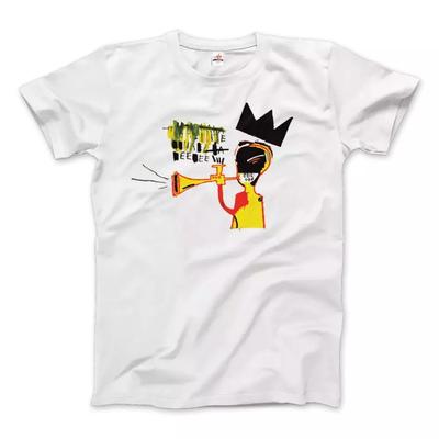 100% bawełna BLUZKI UNISEKS KOSZULKI MĘSKIE DAMSKIE Basquiat Trąbka 1984 Grafika T-Shirt