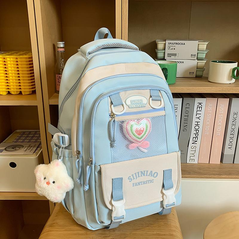 College Wind Schoolbag Female Junior High School Students Cute Transparent Pain Bag Large Capacity Computer Backpack Light Student Tide Backpack.