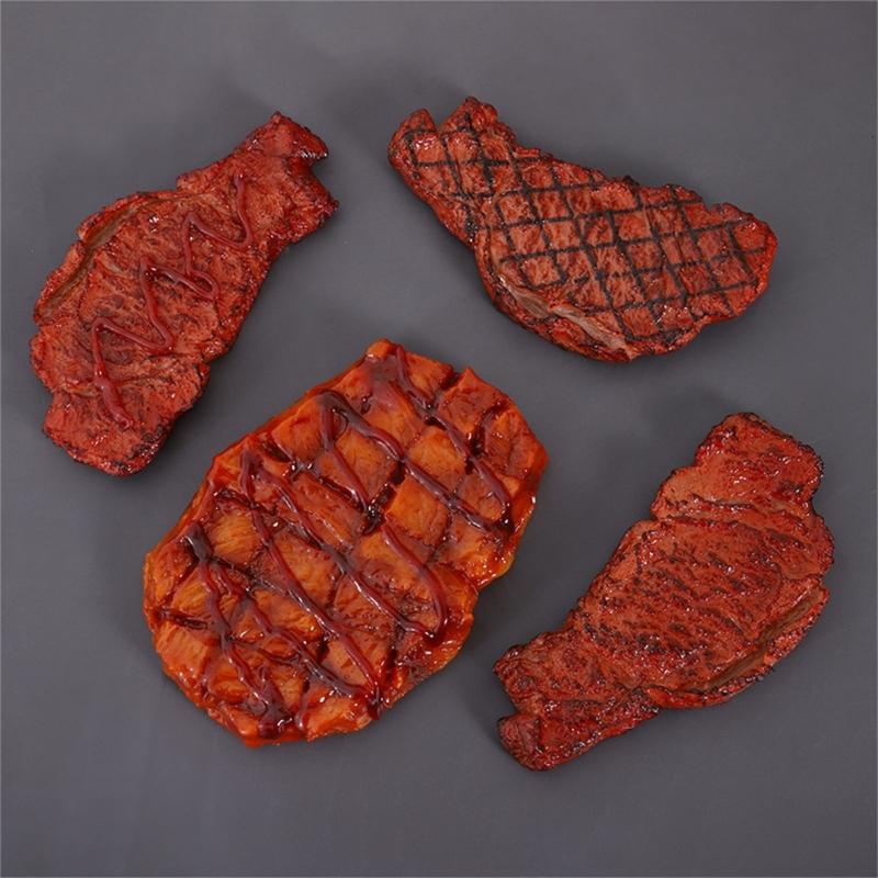 Artificial Pork Steak Simulation Meat Food Fake Meat Roasting Beef for Kitchen Markets Display Photography Props