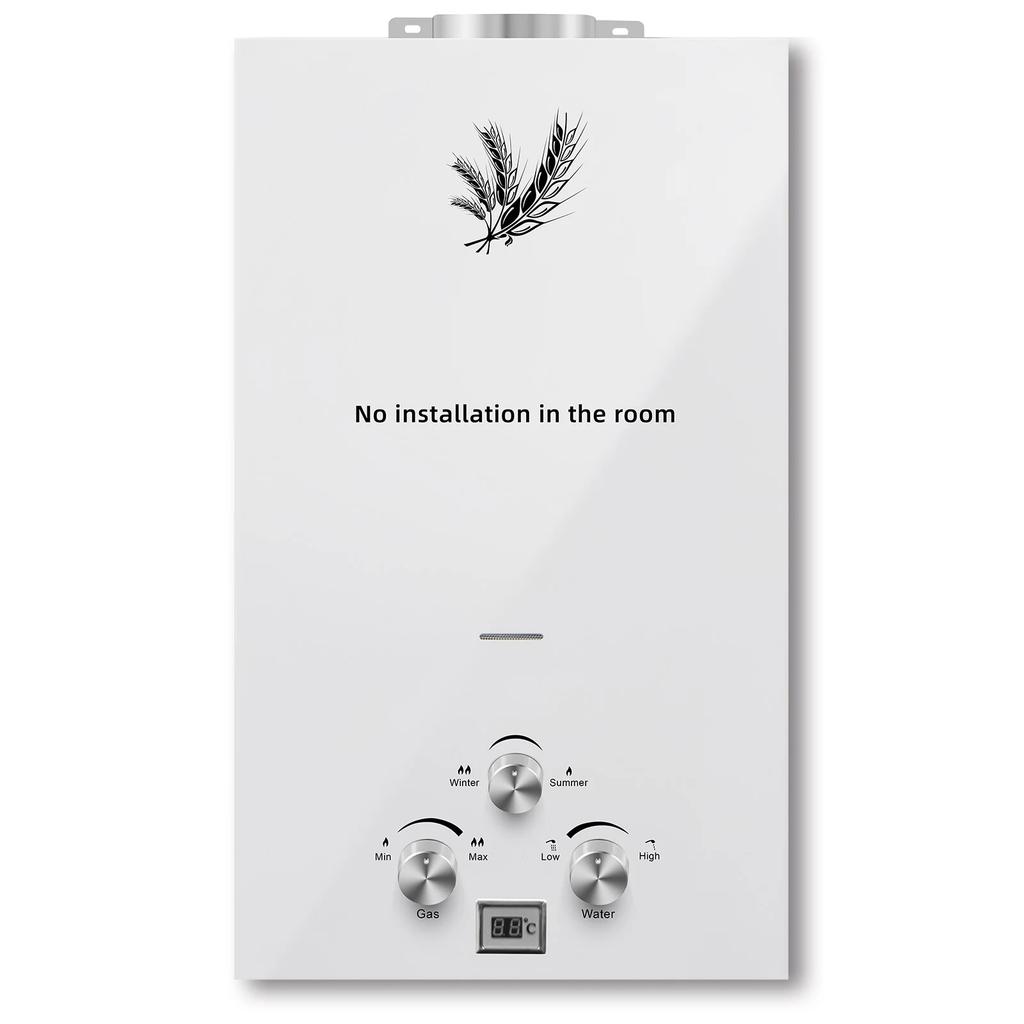 SIHAO 6L 8L 10L 12L 16L 18L GPL Portatile Scaldabagno Istantaneo a Gas Propano GPL Murale Senza Serbatoio Display Digitale