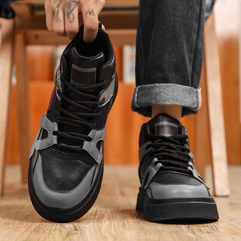 Men Shoes Sneakers High Top Mens Casual Shoes Luxury Breathable Men Walking Shoes Trend Leather Shoes for Men Running Shoes Male Footwear