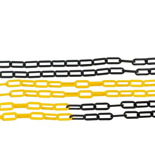 AeKeatDa Black and Yellow 25m Long, 6mm Diameter Plastic Chain for Chain Stands, Parking Lot Entrance Prohibition