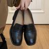 Vintage College Style Women Loafer Shoes Fashion Shallow Slip On Female Elegant Thick Heel Commuting Shoes