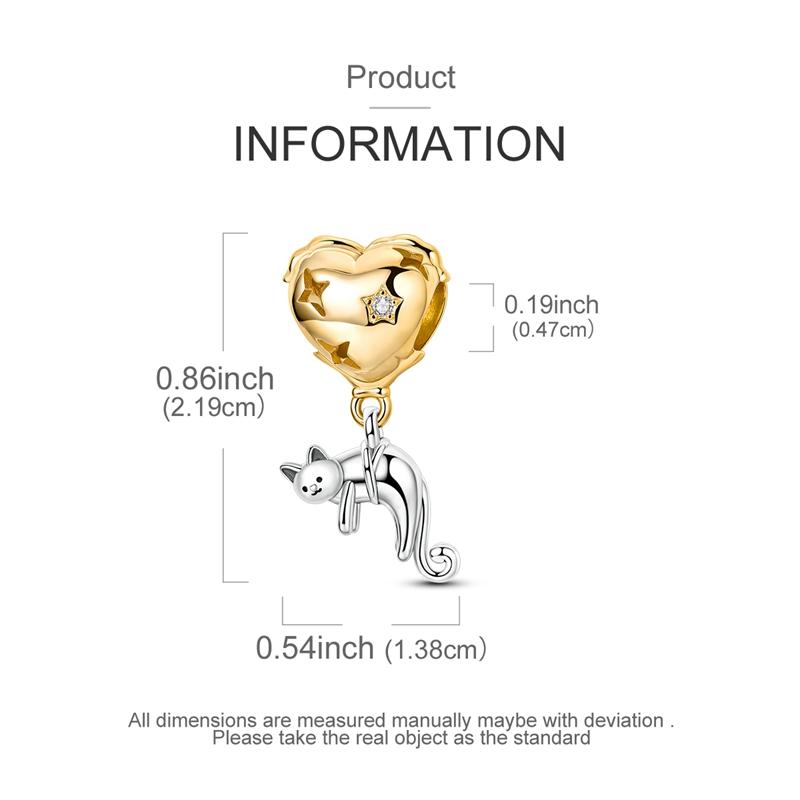 Kupferfarbener Ballon Katze Perle Design Original Perlen für Schmuckherstellung Charms Armband Halskette Frau Geschenk