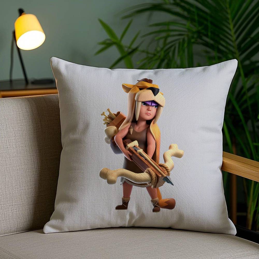 Game C-Clash Of C-clans Cute Fighting Pillow Case Sofa And Living Room Decorative Cushion Covers Dust-proof And Mite-proof F