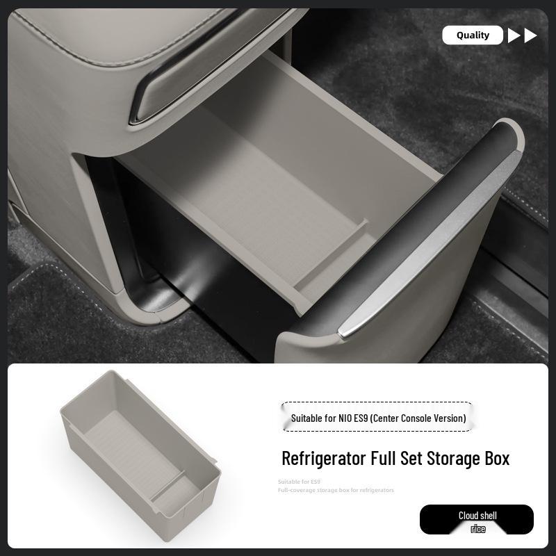 Fits 26 NIO ES9 Models: Center Console Silicone Anti-slip Mat & Refrigerator Storage Box Car Accessory.