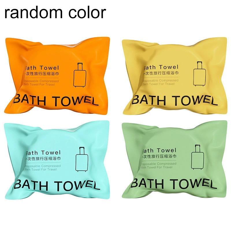 

1 шт. Банное полотенце Утолщенное и Увеличенное Одноразовое Портативное Индивидуальная Упаковка 70x140см Спрессованное Нетканое Быстросохнущее 140x70cm