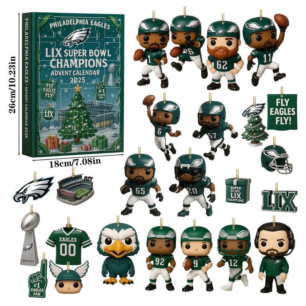 

Philadelphia Eagles Christmas Calendar Blind Box With Acrylic Ornaments For Holiday Party Gifts