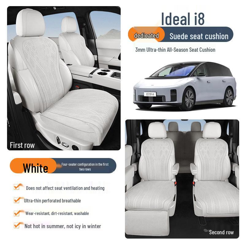Ideal I8 Car Seat Cushion - All-Season, Universal Fit, Breathable Perforated Suede