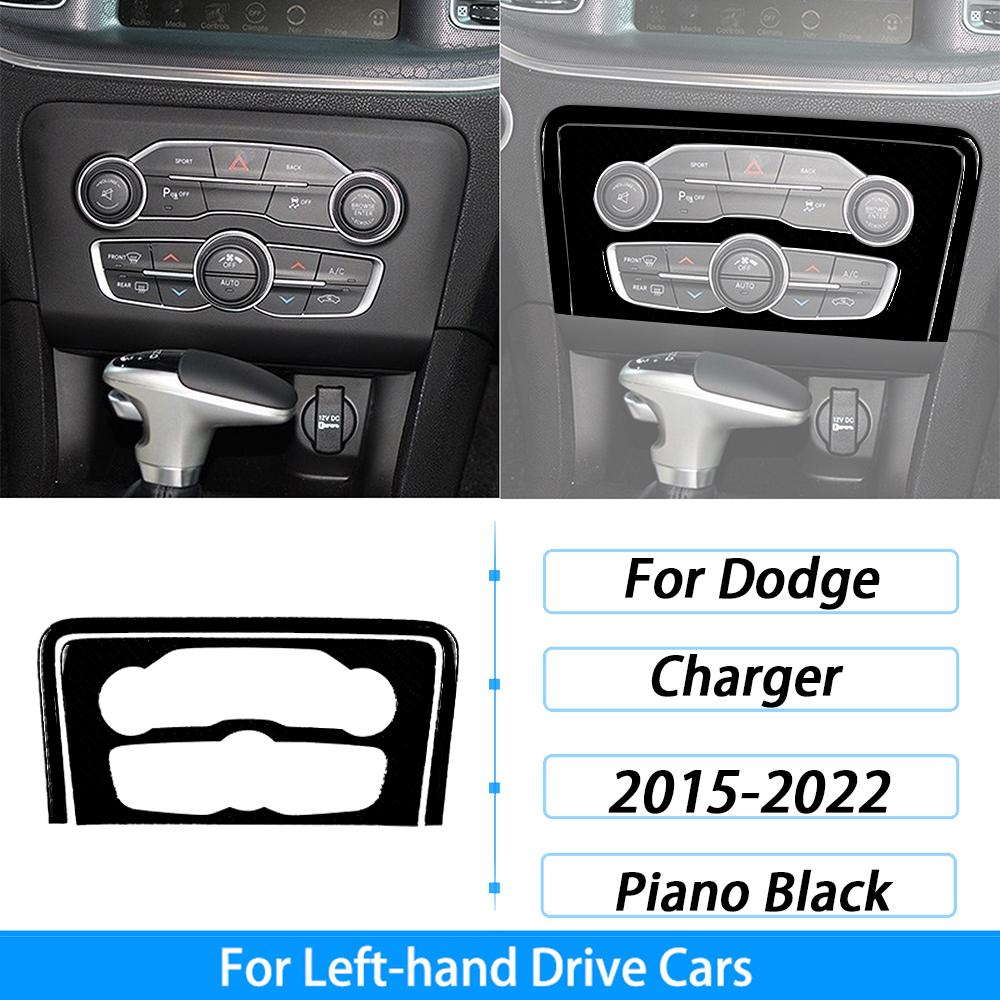 For Dodge Charger 2015-2022 Piano Black Central Control Radio CD AC Panel Trim Cover Car Interior Decoration Accessories Sticker