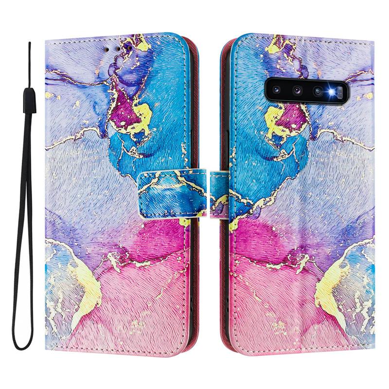 Luxus Flip Lederhülle für Samsung Galaxy S10+ Plus Flip Cover auf für SAM S10E S10 Lite 5G Brieftaschentaschen Blumenhüllen Schale 2025