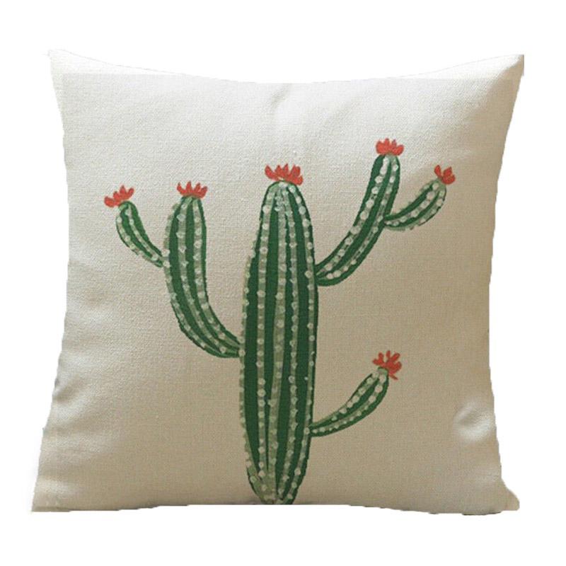 Timeless Tropical Flower Cactus Cushion Cover For Elegant Home Styling
