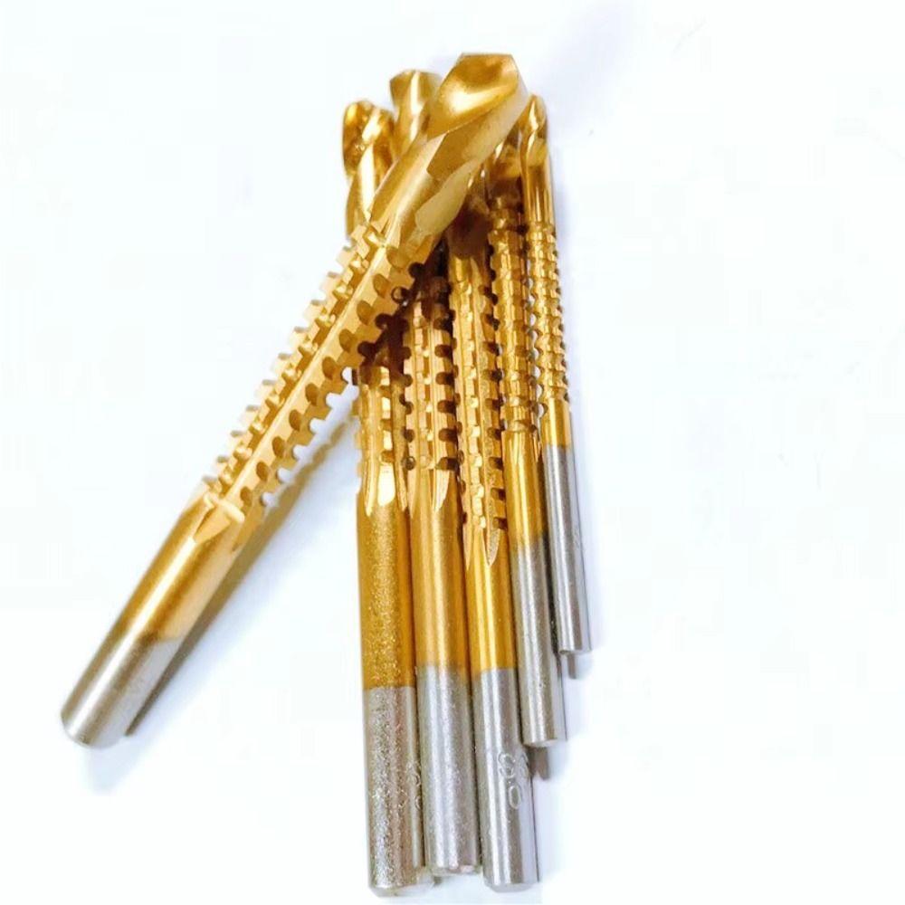 6Pcs/Set 3-8mm High Speed Steel Drill Bit Woodworking Tools Serrated Twist Drill Bit