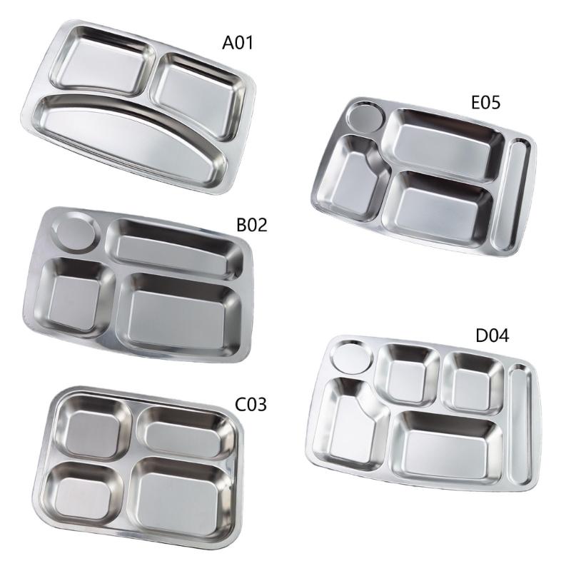 Rectangular Divided Plate Dinner Tray Dinner Plate Suitable for Meal and Snacks
