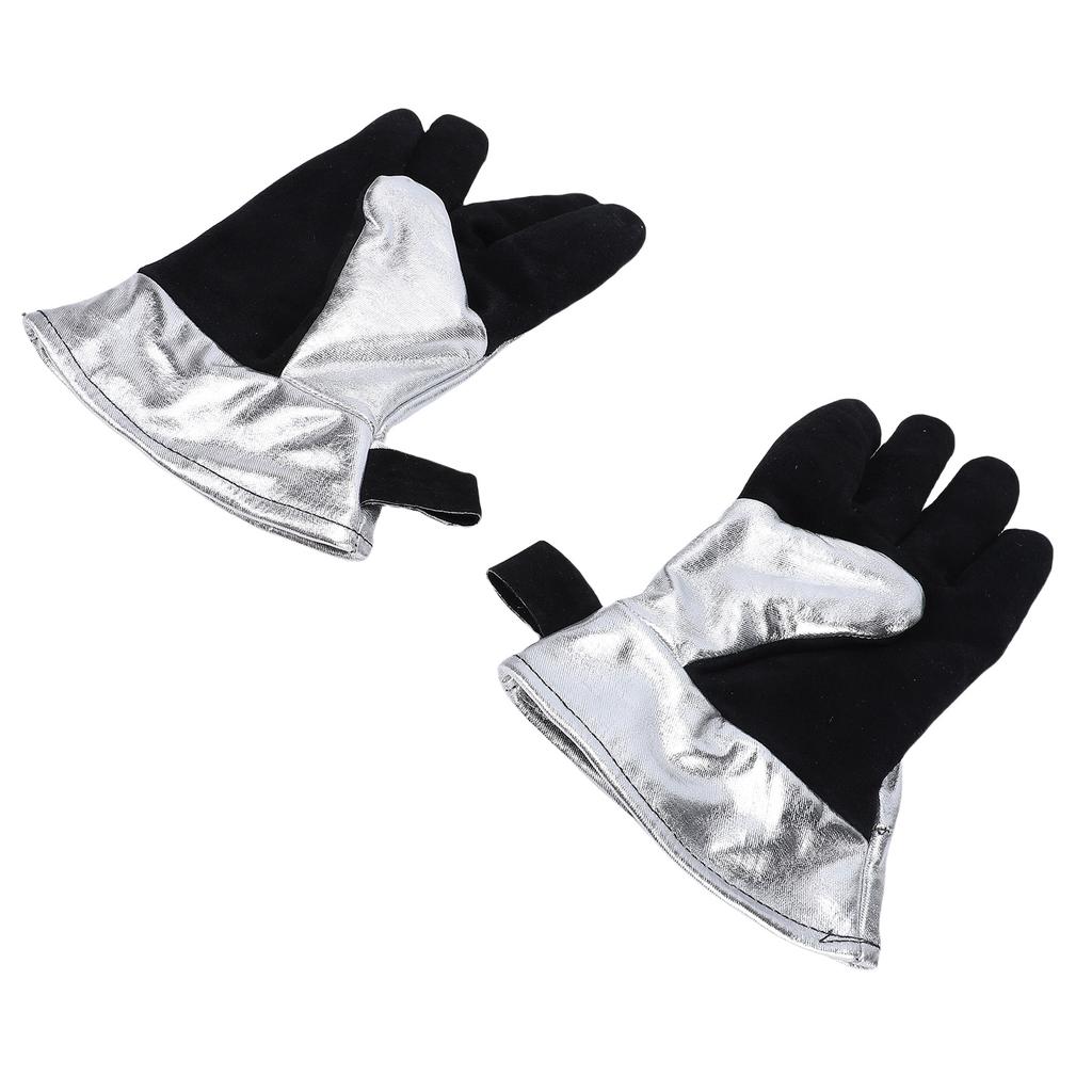 Welding Gloves Cowhide Leather Heatproof Fireproof Barbecue Gloves for BBQ Grill Fireplace Industrial