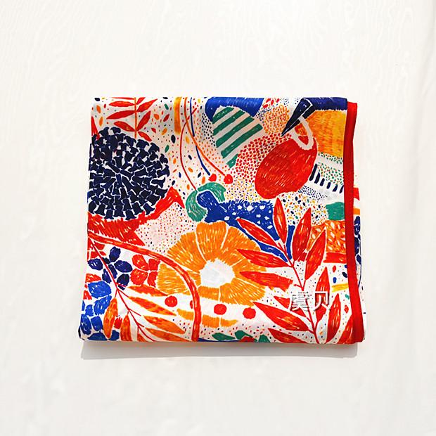 

Роскошный шарф из натурального шелка, красочная живопись для женщин, 100% натуральный шелк, гладкая бандана, хиджаб, квадратные шарфы, накидка, шаль, подарок