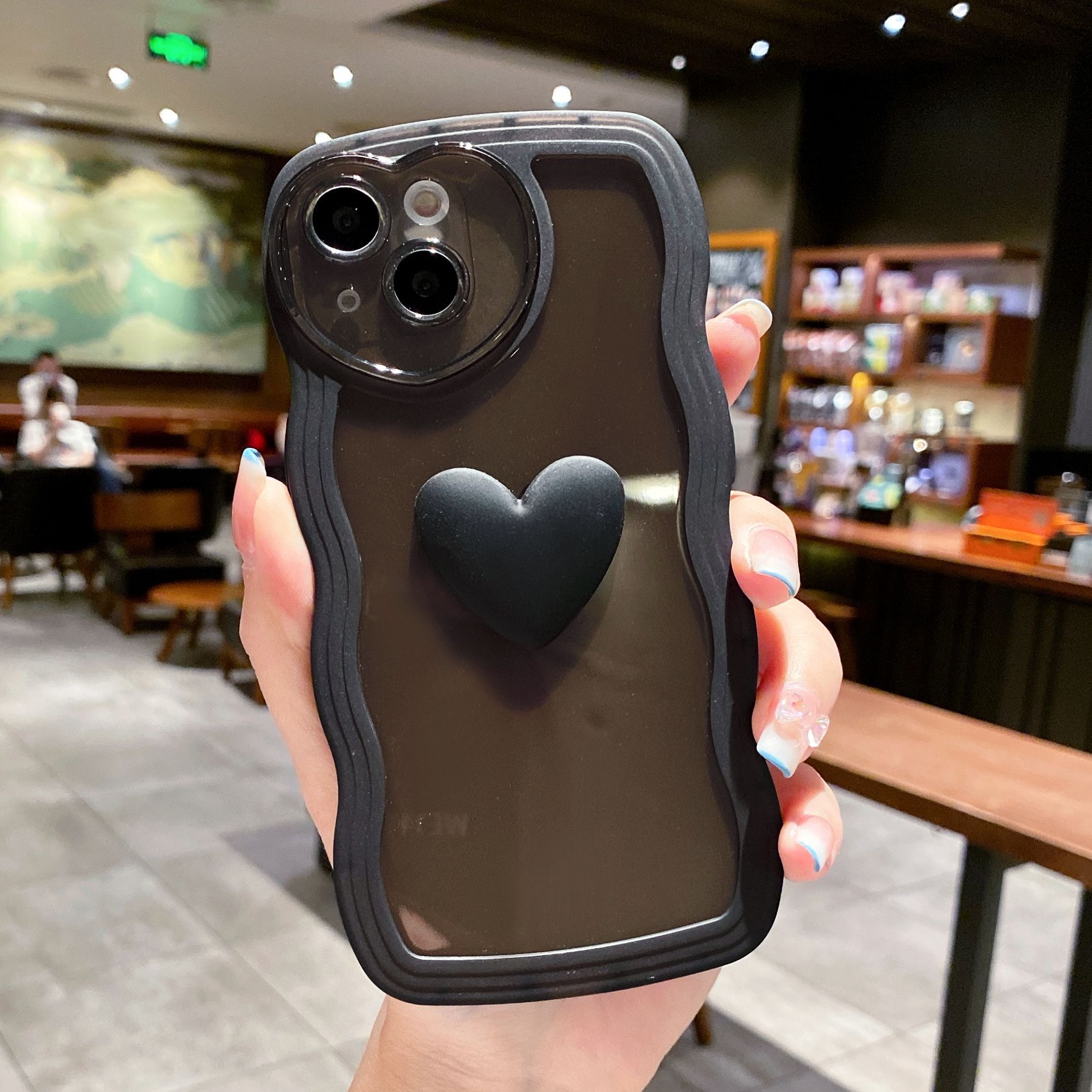 

Big Wave Love Suitable for IPhone14/12promax Mobile Phone Case Apple 11 Transparent All-inclusive Soft Protective Case Apple 7P/8P
