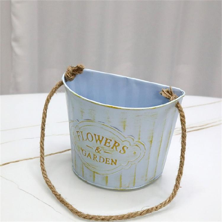 Hanging Small Iron Bucket Decorative Plant Pots Plant Hanging Pots Wall Hanging