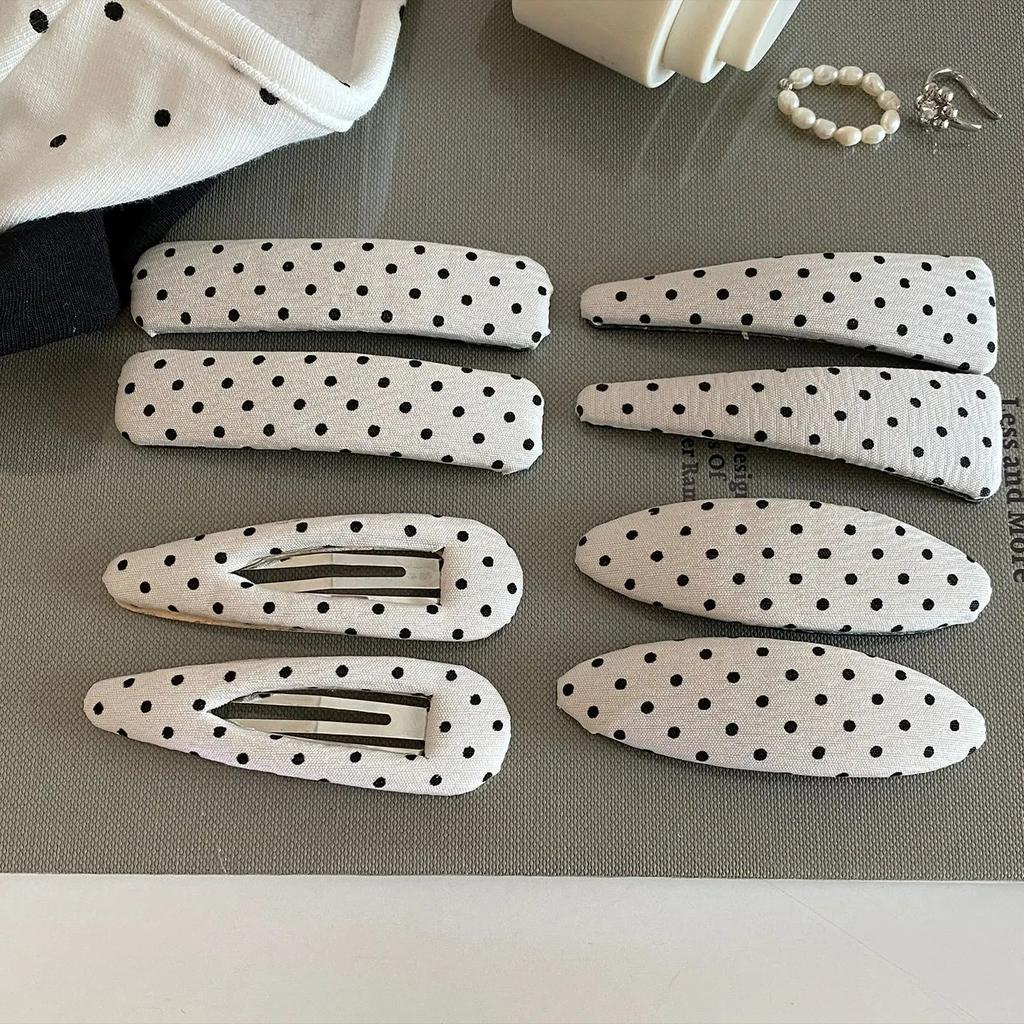 Polka Dot School Girls Cute Hair Clip New Fabric Hair Accessories for Bangs BB Side Hair Clips Lovely Hairpin Headwear for Women