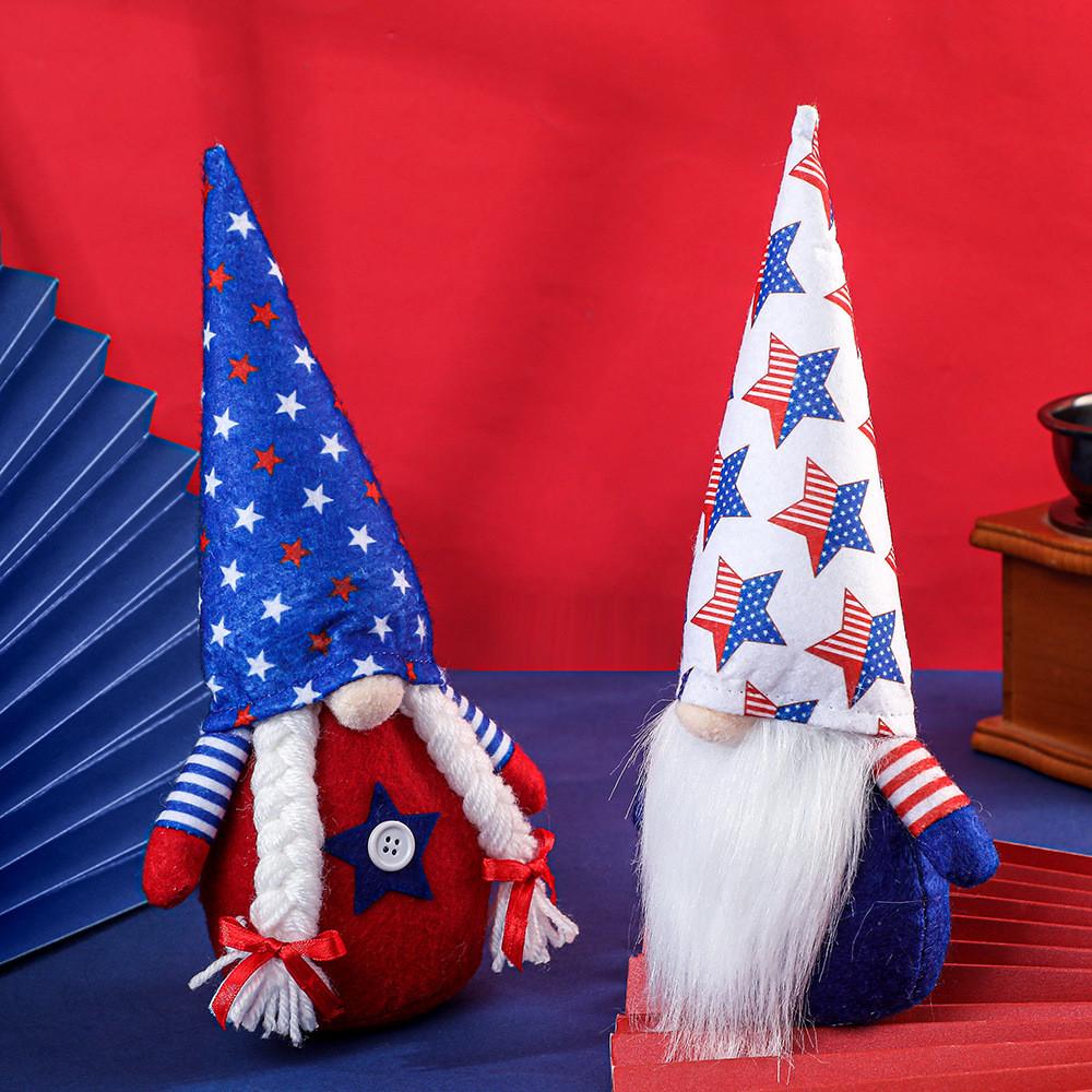 Adorable Day Independence Gnome Doll With Star Hat For Home And Holiday Decor