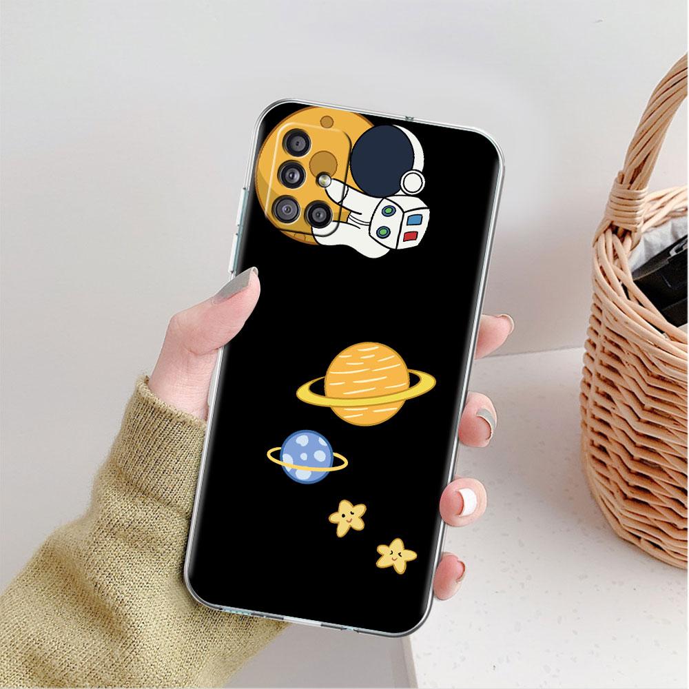 Luxury Astronaut Clear Case For Samsung Galaxy A52 A12 A51 A32 A21s A71 A32 A22 50 A70 A31 A72 5G Phone Cover