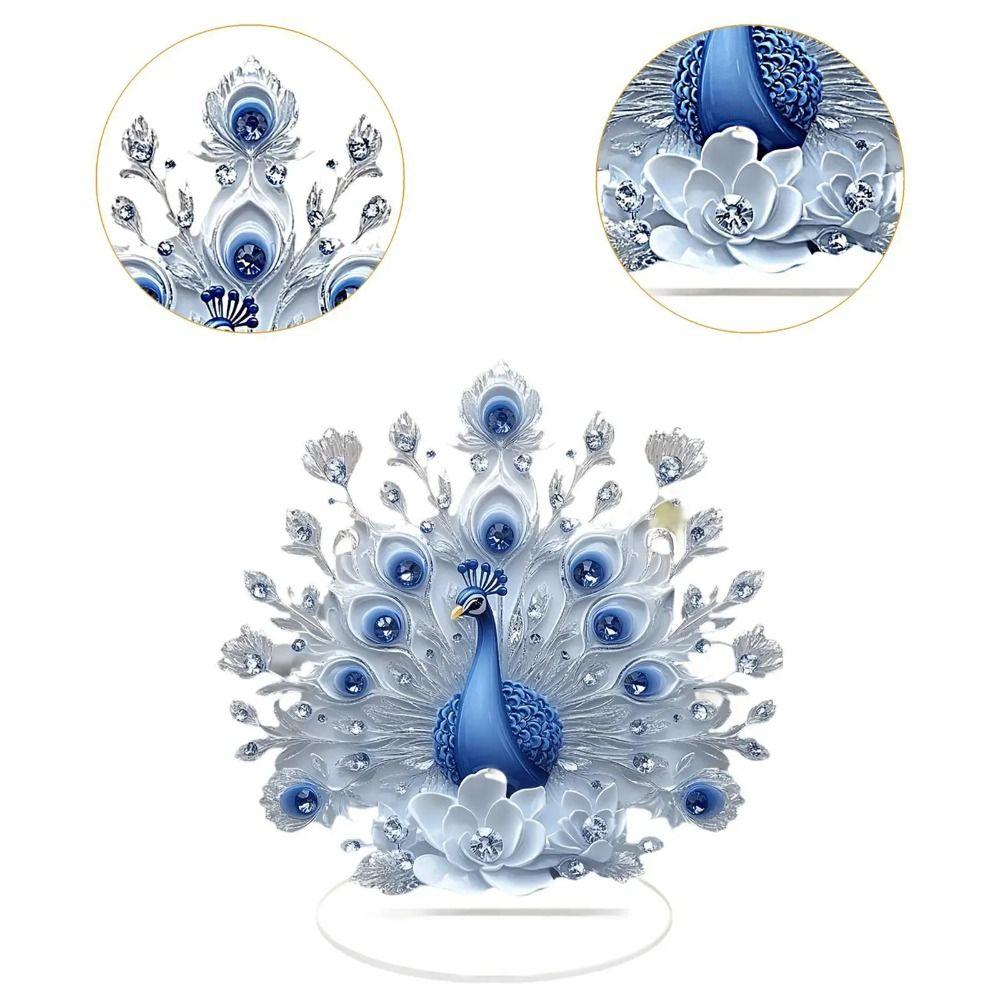DIY Peacock Ornament 10cm Peacock Desktop Decor New Peacock Standee  Home Living Room Decoration