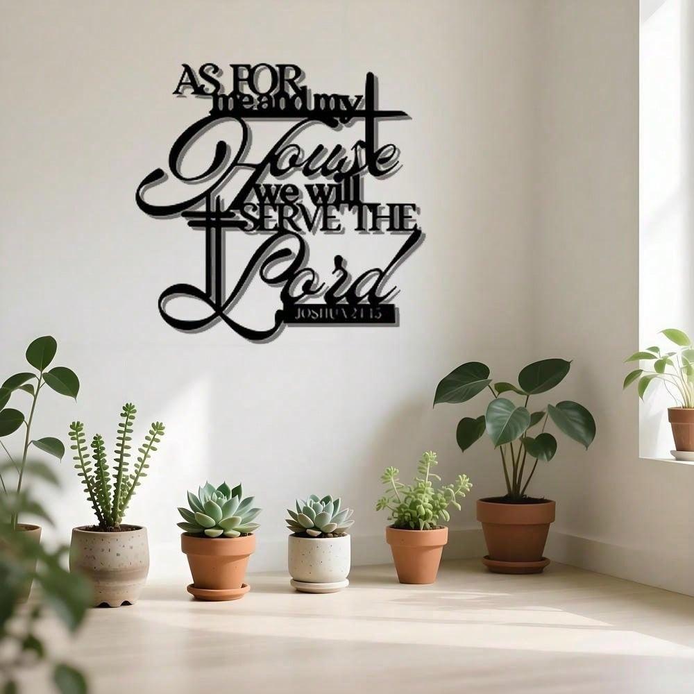 2D Religious Metal Wall Art Christian Cross Handwritten Font Personalized Home Decor Gift