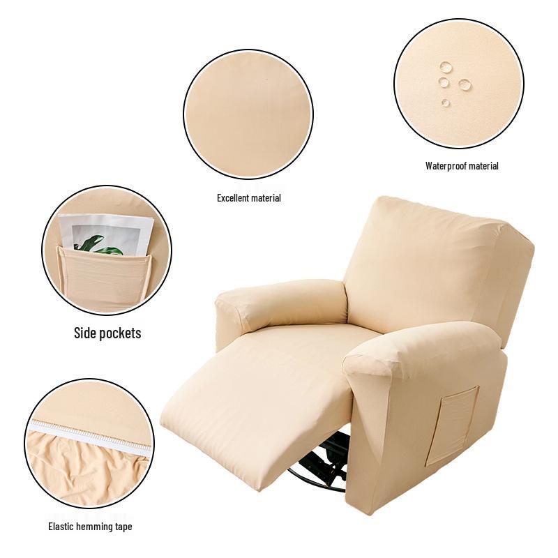 Waterproof Milk Silk Elastic Recliner Sofa Cover - Full Wrap, Split Type