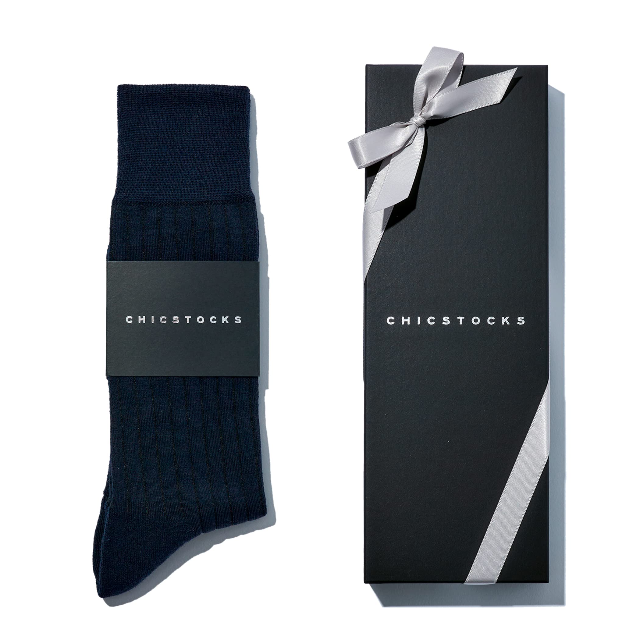 

Chick Stocks Socks Socks Knitted in Gift Birthday Gift Men Wool Dress Rib Socks 1 Пара Gift Box with Shop Bag [CHICSTOCKS] Official Мужской тёмно-синий