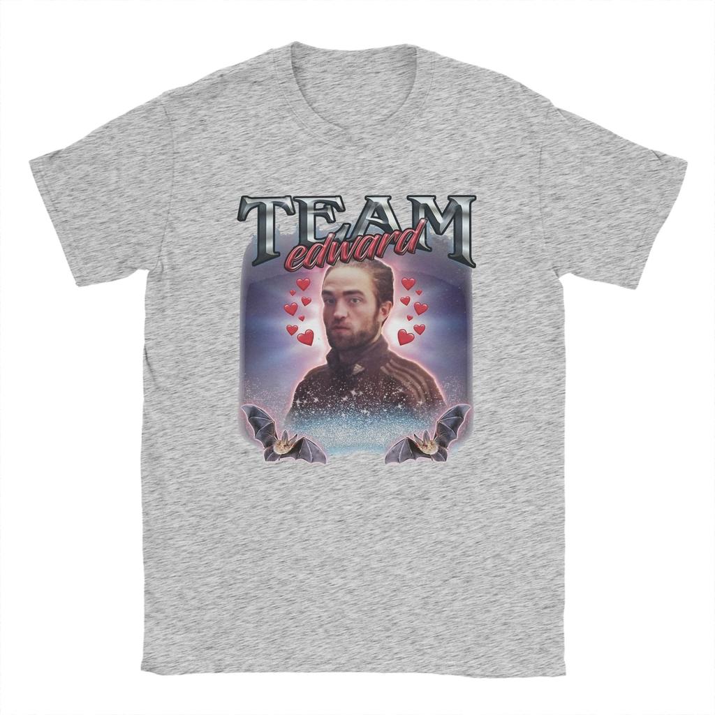 Men T-Shirt Team Edward Twilight Cursed Fan Collage 100% Cotton Tee Shirt Short Sleeve  T Shirt Round Neck Clothes Birthday Gift
