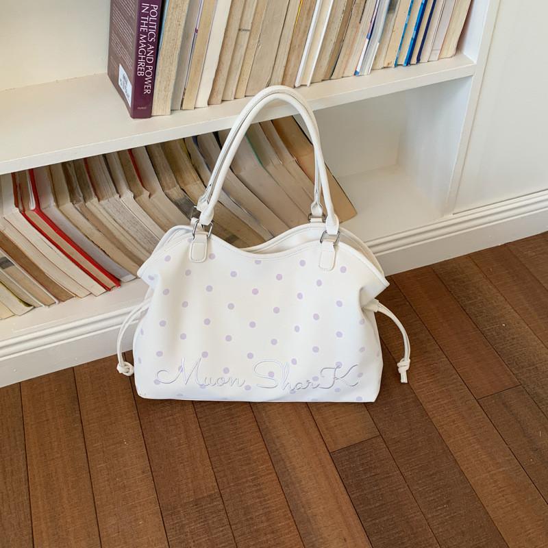 IELGY Loose Feel Large Capacity Polka Dot Bag Commuter Shoulder Tote Bag